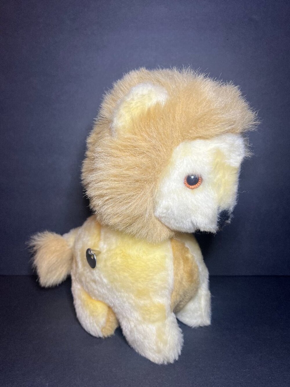 Vintage 1970s Bantam US Toys Plush Stuffed Wind Up Musical Moving Lion 9.5"